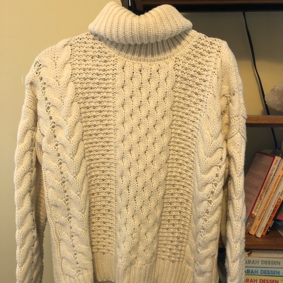 White turtleneck chunky sweater - Picture 1 of 3